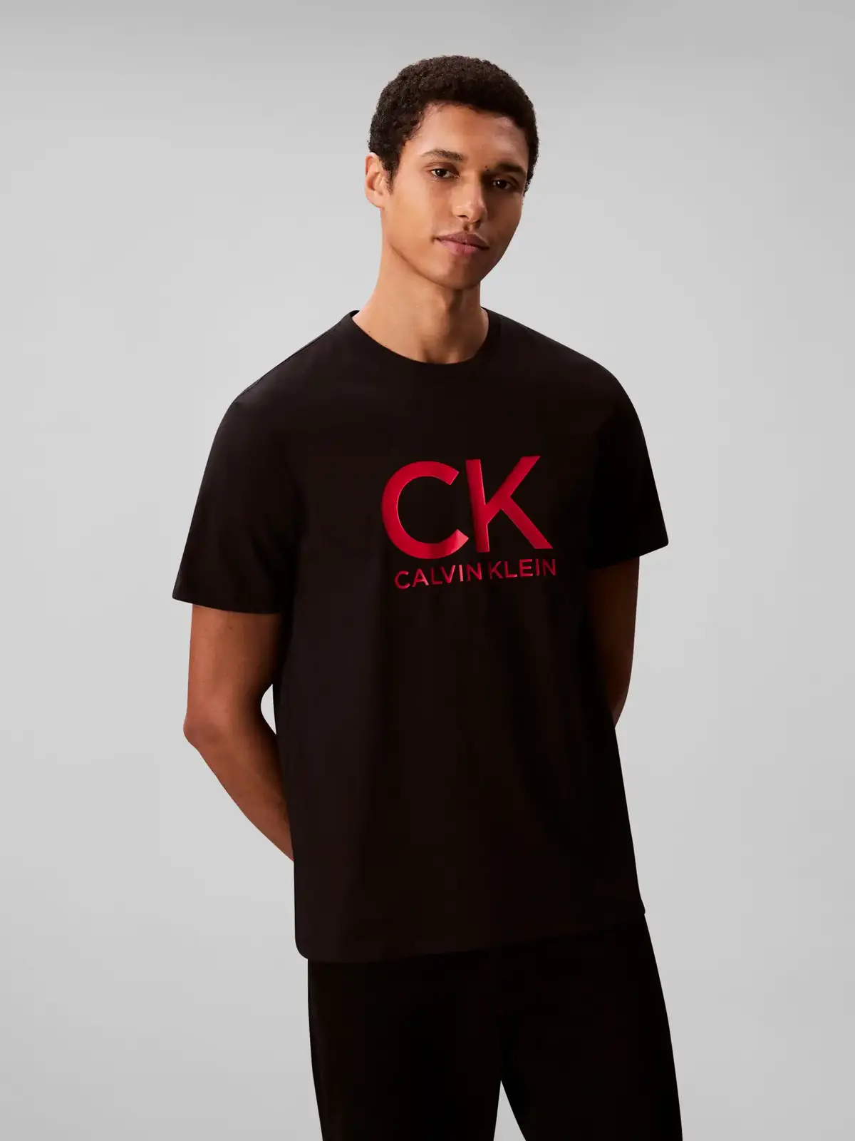 Calvin Klein SS 30S EU CK CALVIN, UB1 Siyah Erkek T-Shirt