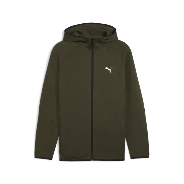 PUMA EVOSTRIPE FZ Hoodie DK Erkek Yeşil Fermuarlı Hoodie
