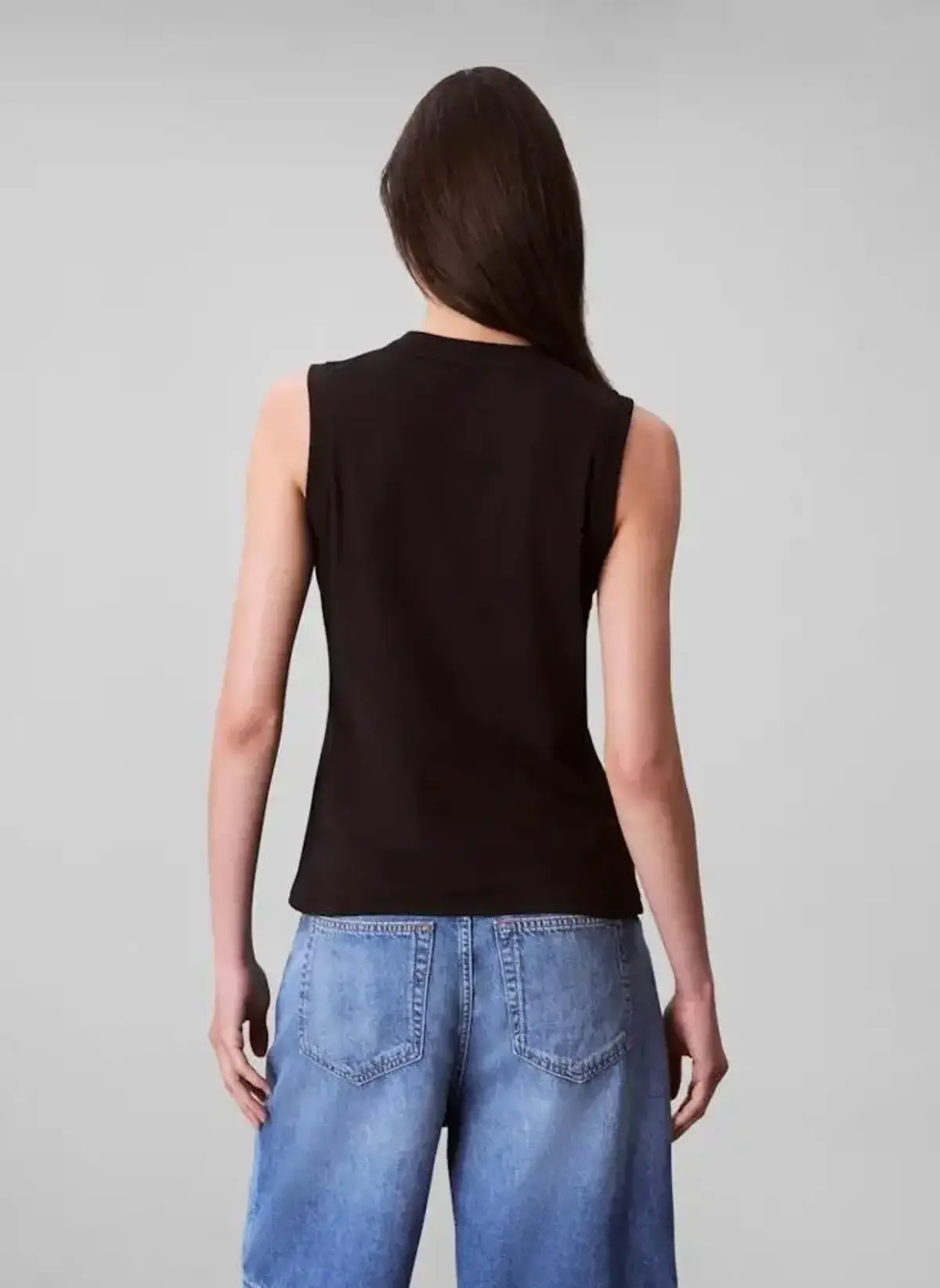 Calvin Klein Sl CK Logo Muscle Tee Siyah Kadın Tişört Calvin Klein Sl CK Logo Muscle Tee Siyah Kadın Tişört