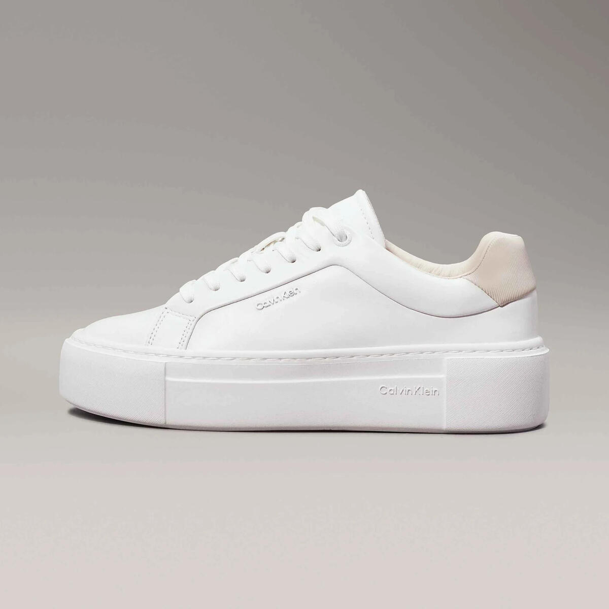 Calvin Klein FF CUPSOLE LACE UP W, 0LI Beyaz Kadın Spor Ayakkabı