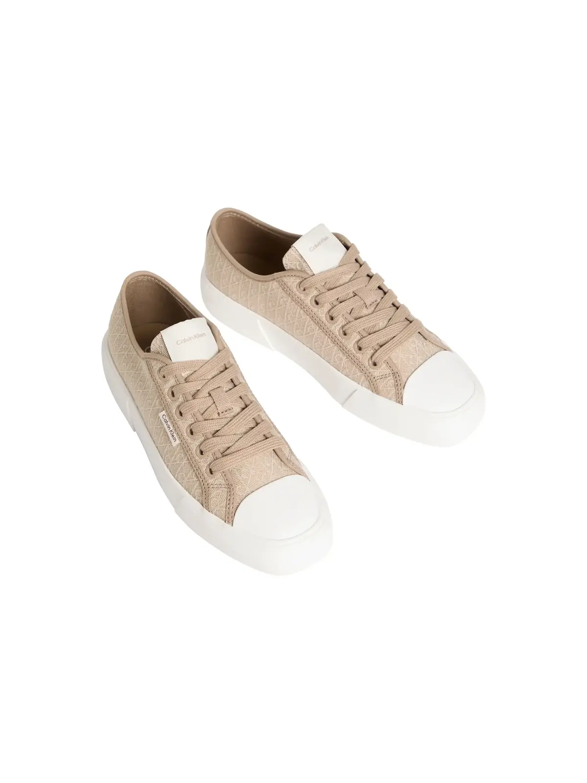 Calvin Klein VULC LOW LACEUP AOP, A04, 36 Bej Kadın Spor Ayakkabı & Sneaker