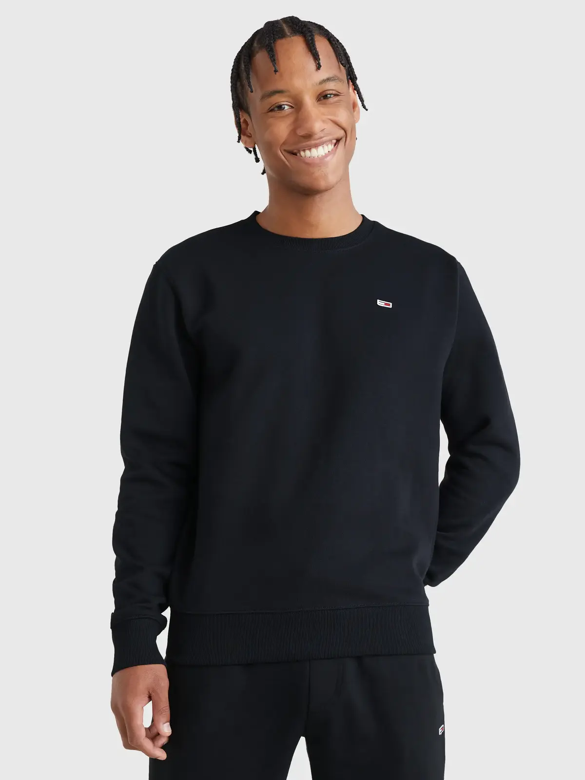 Tommy Hilfiger TJM REGULAR FLEECE C Erkek Siyah Sweatshirt