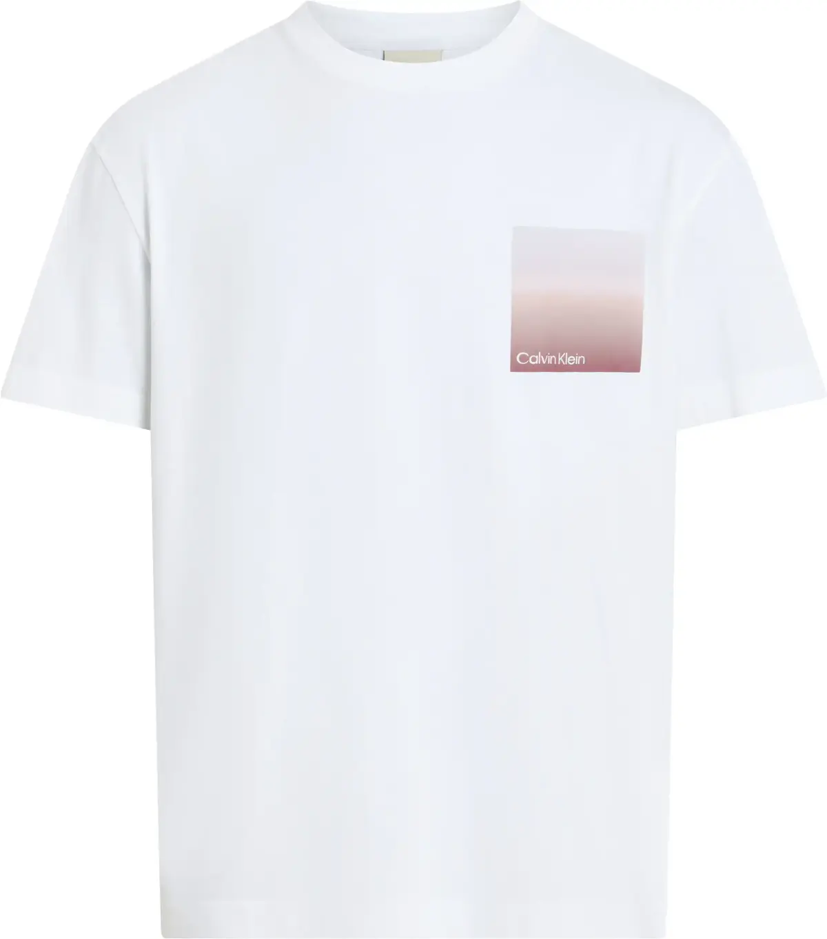 Calvin Klein OMBRE BONDED BOX LOG, YAF Beyaz Erkek T-Shirt & Polo