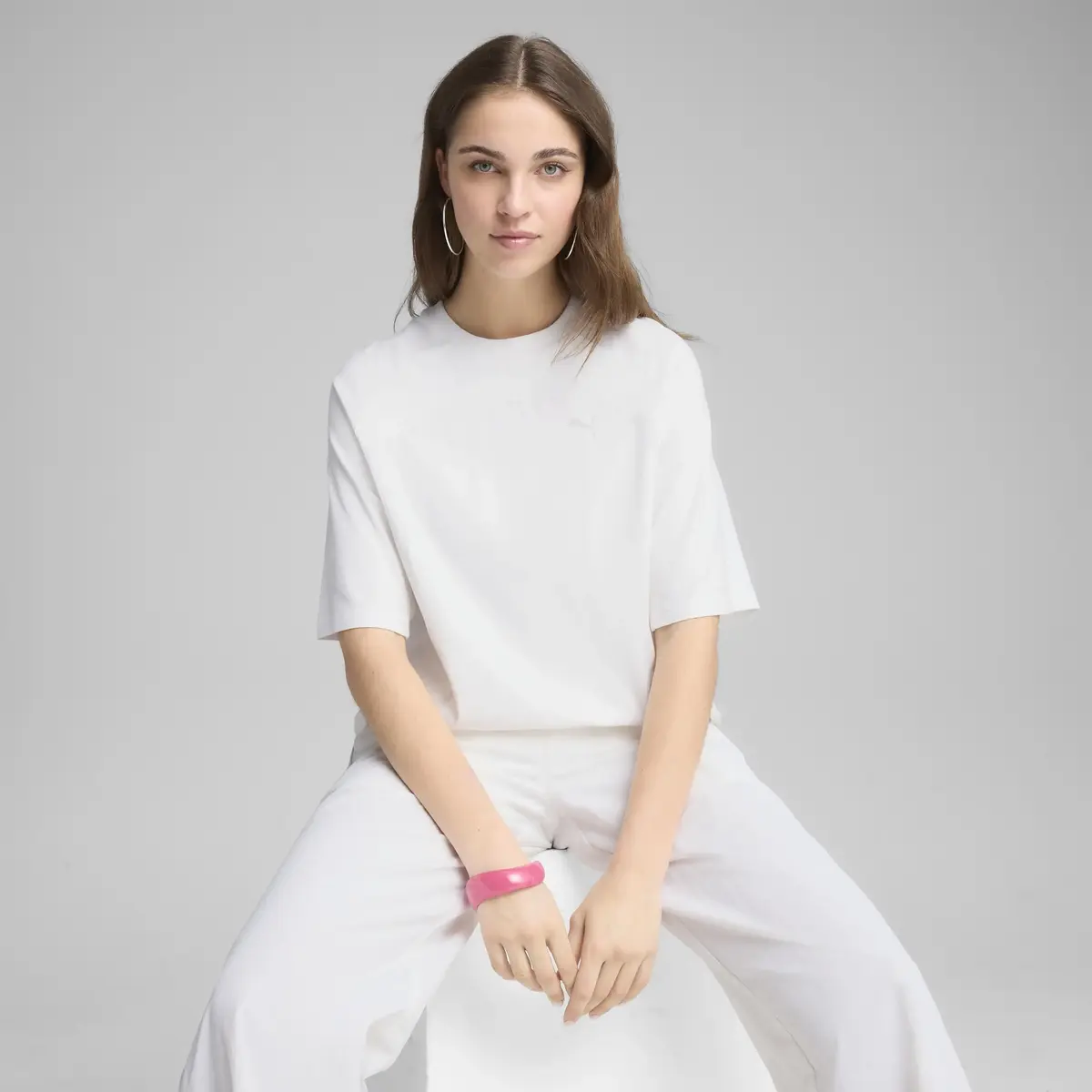 PUMA DARE TO Oversized Tee Beyaz Kadın T-Shirt