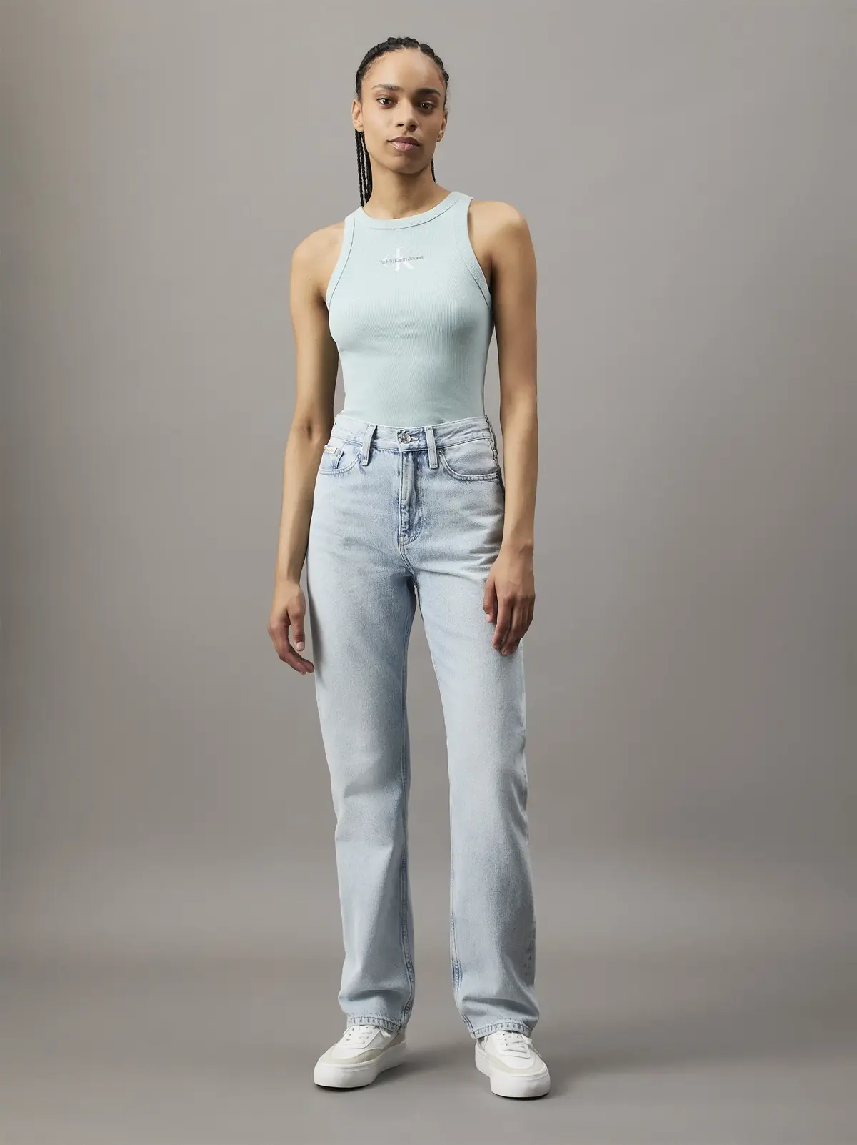 Calvin Klein MONOLOGO RIB TANK TO, CDV Yeşil Kadın T-Shirt & Polo