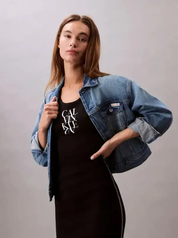 Calvin Klein SL COTTON 1X1 RIB TANK DRESS Siyah Kadın Elbise Calvin Klein SL COTTON 1X1 RIB TANK DRESS Siyah Kadın Elbise