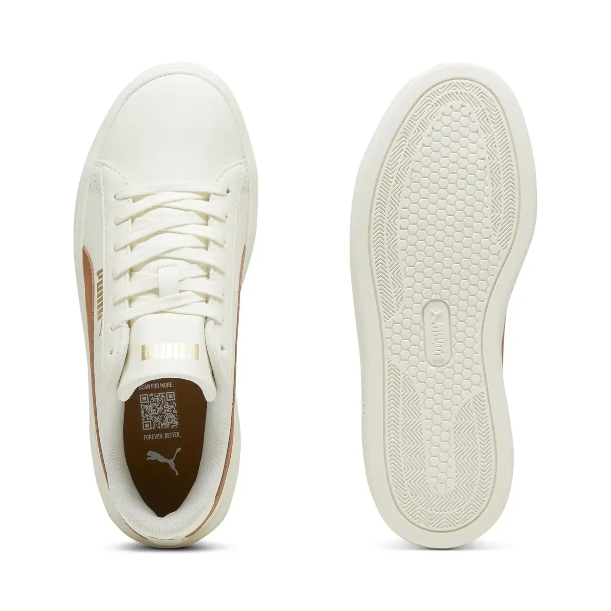 Puma Smash Platform v3 Kırık Beyaz Kadın Günlük Spor Ayakkabı