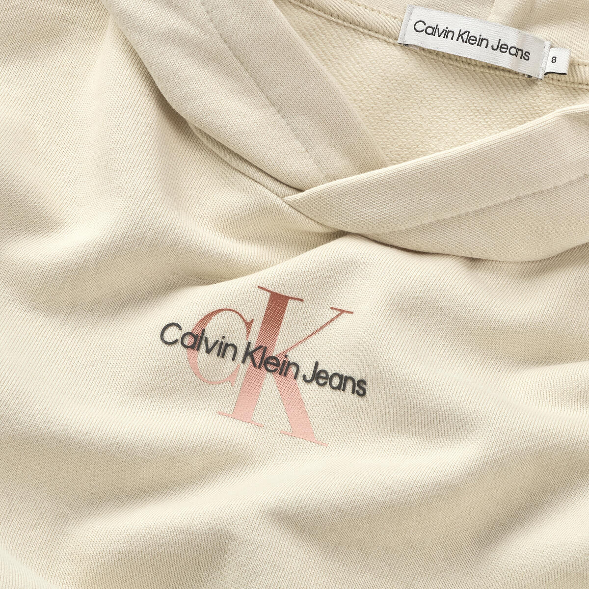 Calvin Klein GRADIENT MONOGRAM HO Kadın Krem Hoodie
