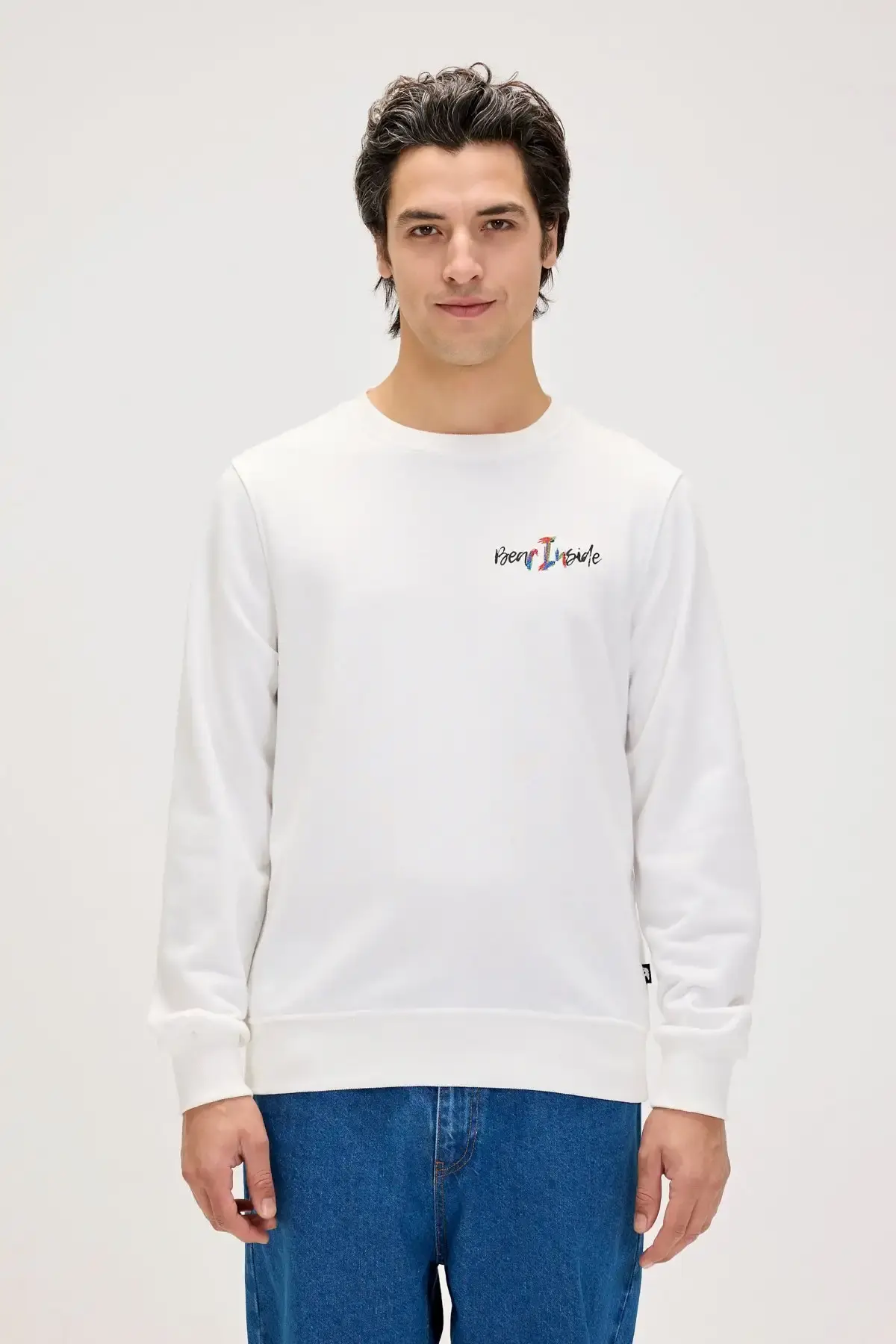 BAD BEAR SPLASHY CREWNECK Erkek Beyaz Sweatshirt