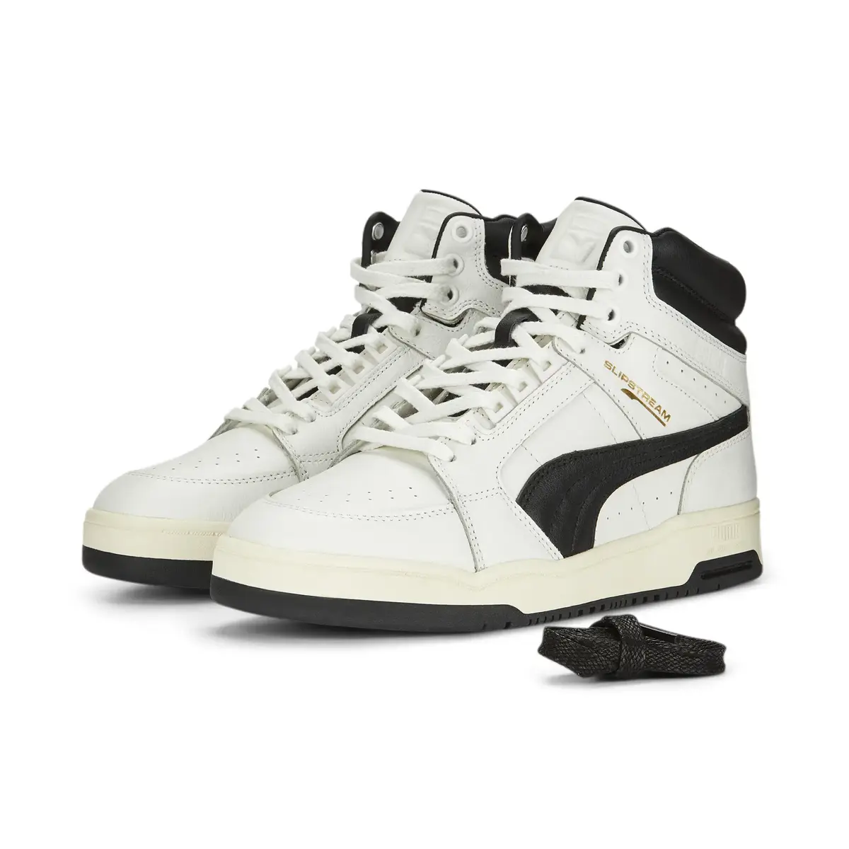 Puma SLIPSTREAM MID 75Y PRM Blanc de Blanc-PU Siyah-Beyaz Erkek Günlük Spor Ayakkabı