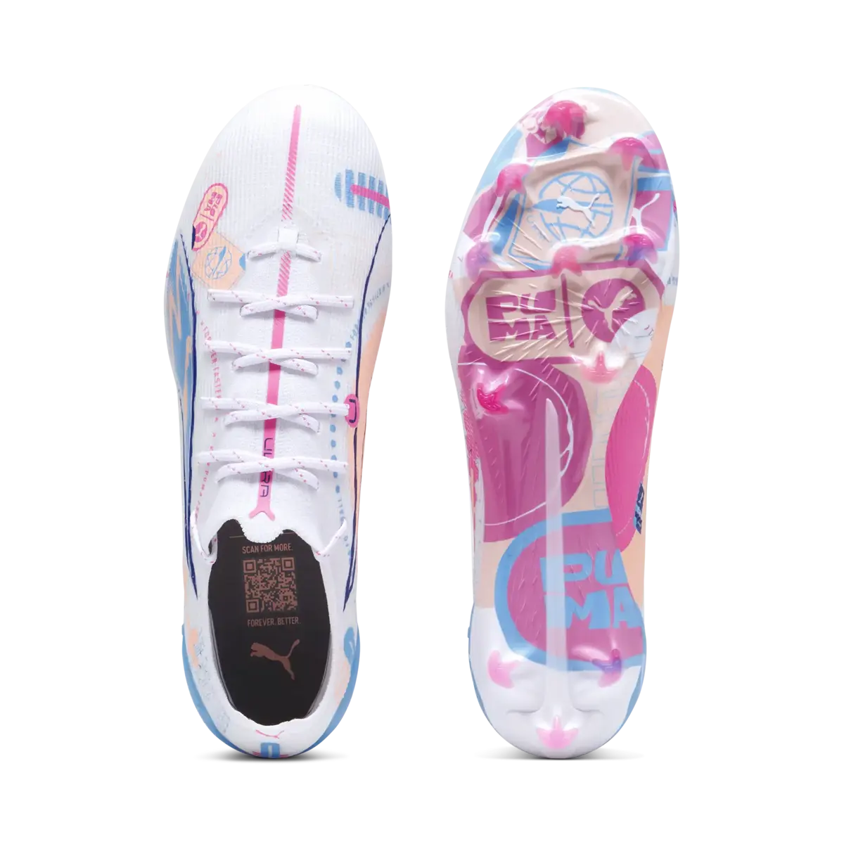 Puma ULTRA 5 ULTIMATE VOL. UP FG Beyaz Unisex Krampon