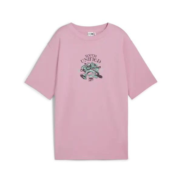 Puma DOWNTOWN Relaxed Graphic Tee Pembe Kadın T-Shirt