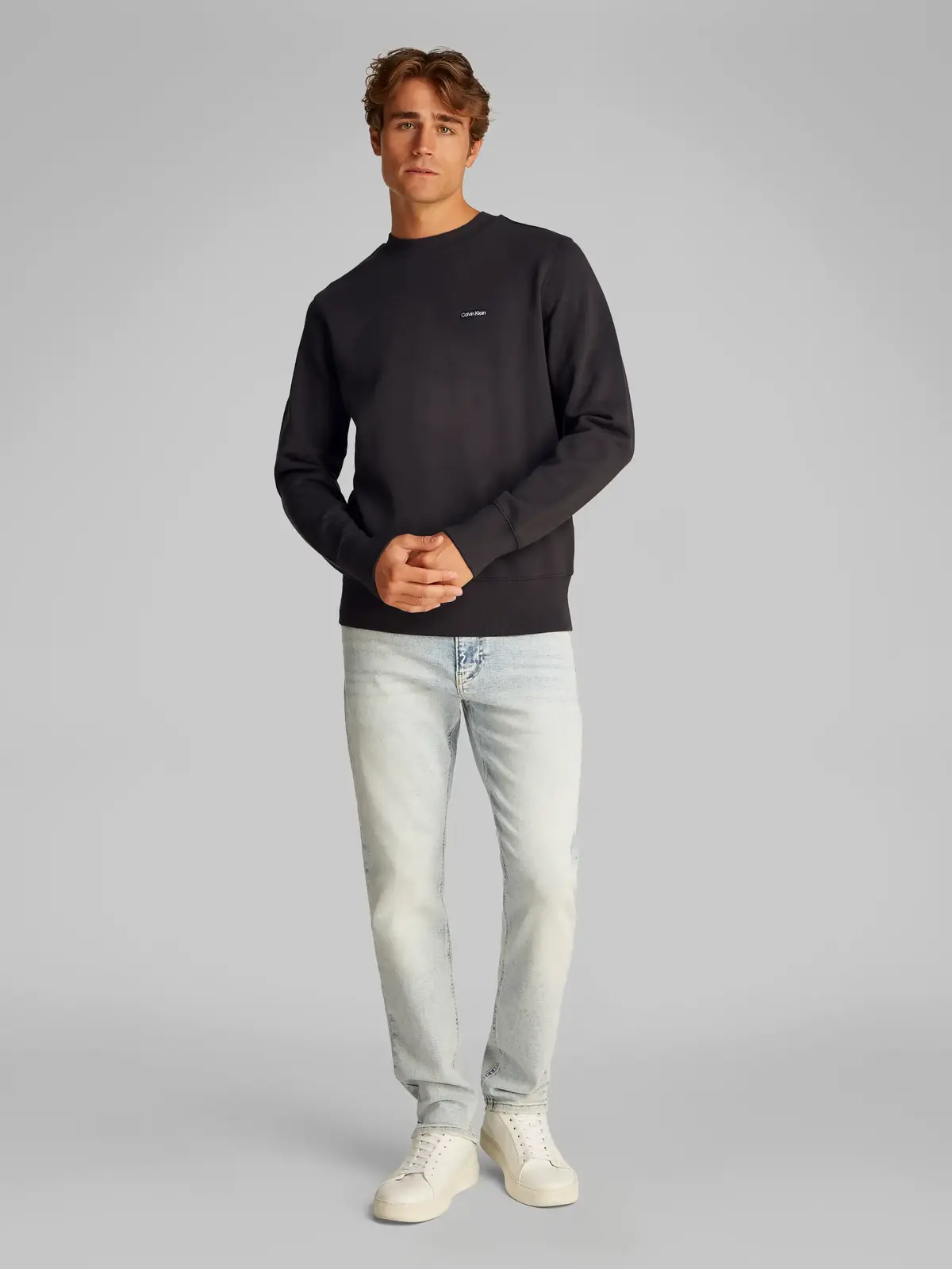 Calvin Klein LABEL C Siyah Erkek Sweatshirt