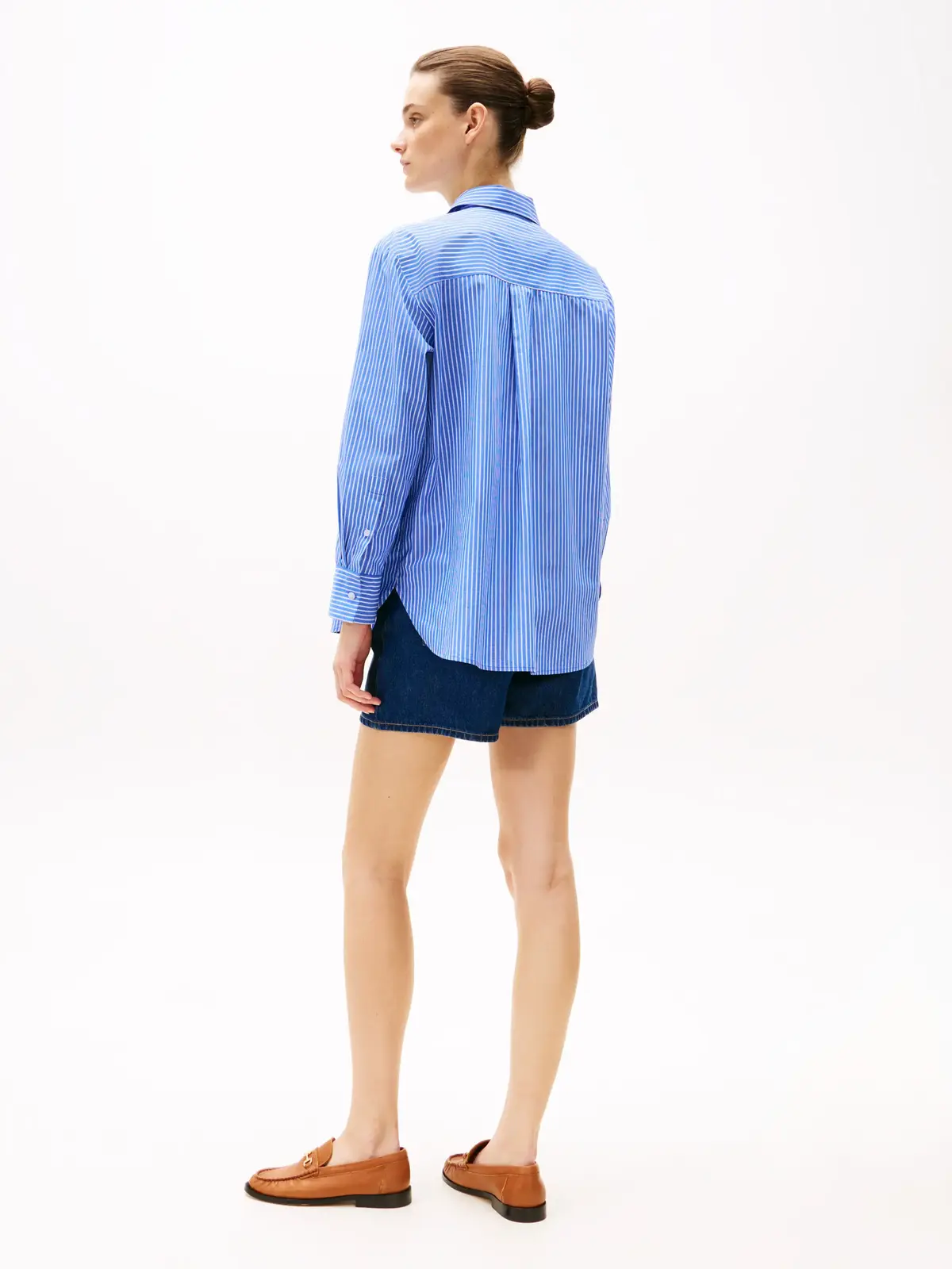 Tommy Hilfiger ESS POPLIN EASY FIT, 0X6 Mavi Kadın Gömlek