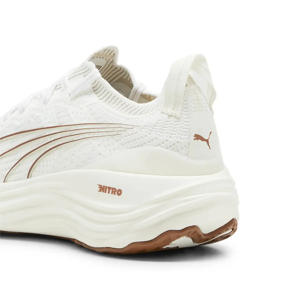 Puma ForeverRun Nitro Knit Wns Bej Kadın Yürüyüş ve Koşu Ayakkabısı