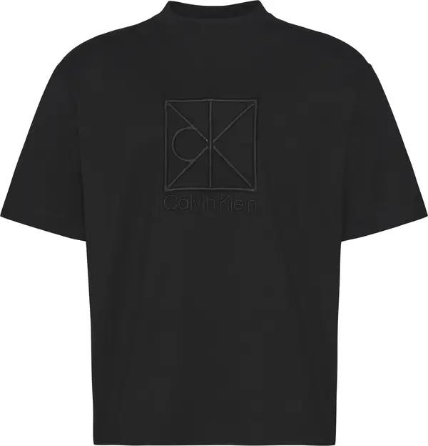 Calvin Klein SS RLXD PREMIUM INTERLOCK EMBLEM Erkek Siyah T-Shirt