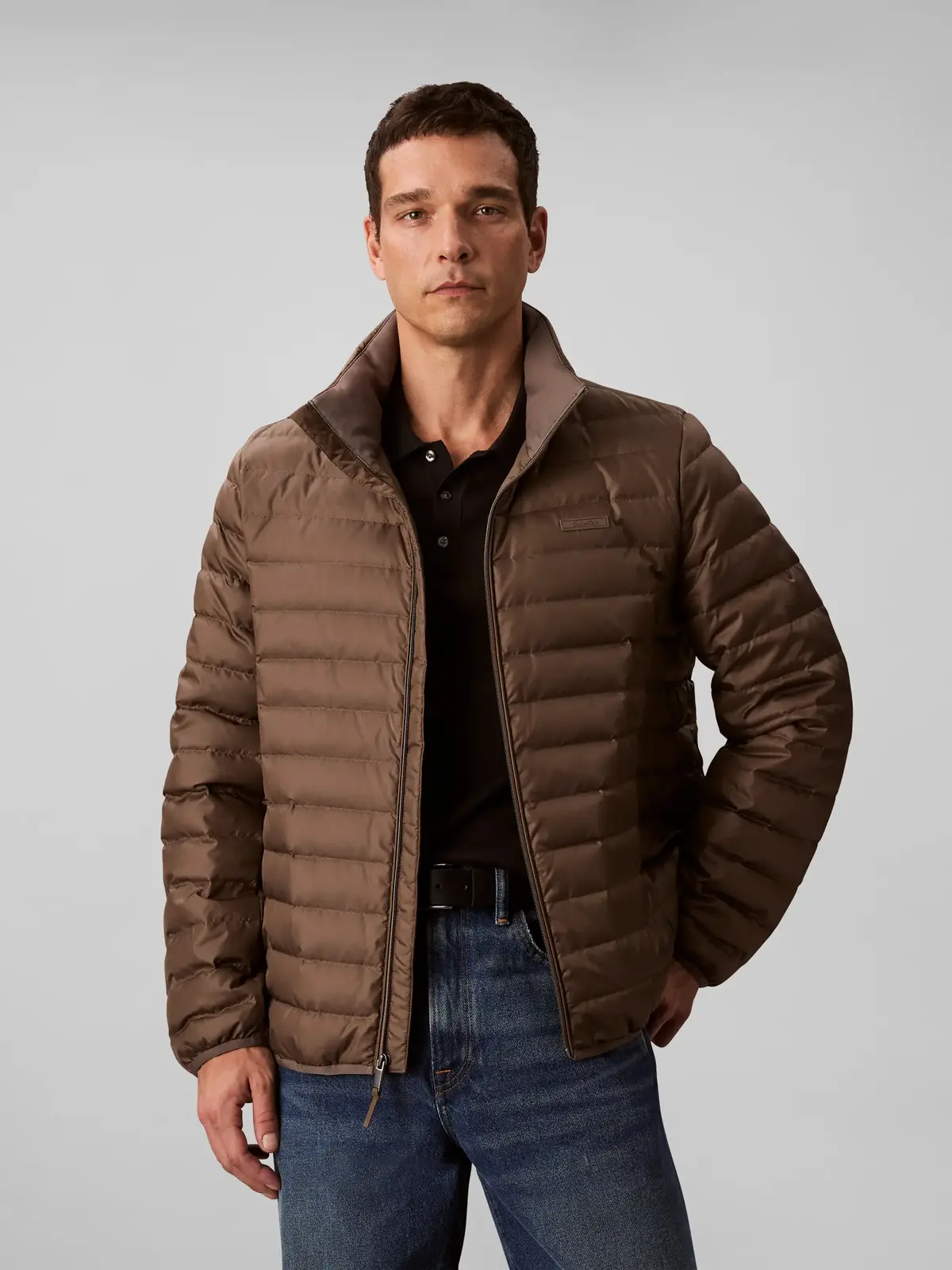 Calvin Klein LS LT WT NYLON CHANN, PDK Kahverengi Erkek Mont