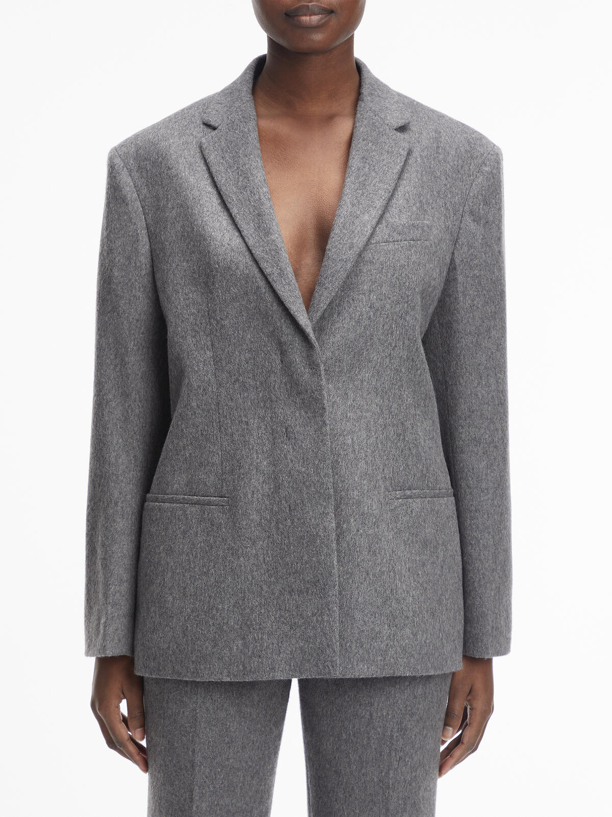 Calvin Klein FLANNEL WOOL TAILORE Kadın Gri Blazer