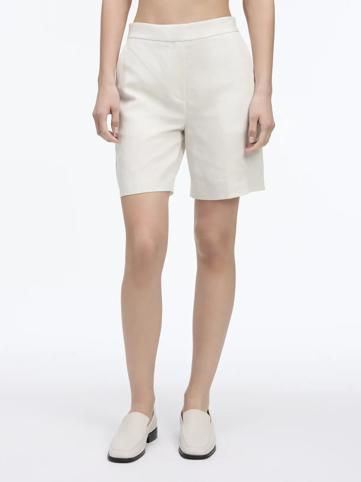 Calvin Klein LINEN BLEND SHORTS, ADA Beyaz Kadın Şort