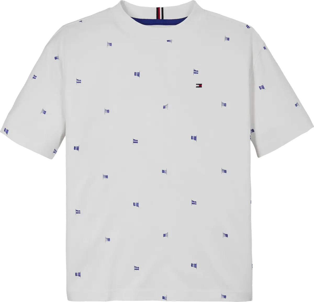 Tommy Hilfiger AOP WAVING FLAG TEE, 0K4 Beyaz Erkek Çocuk  T-Shirt & Polo