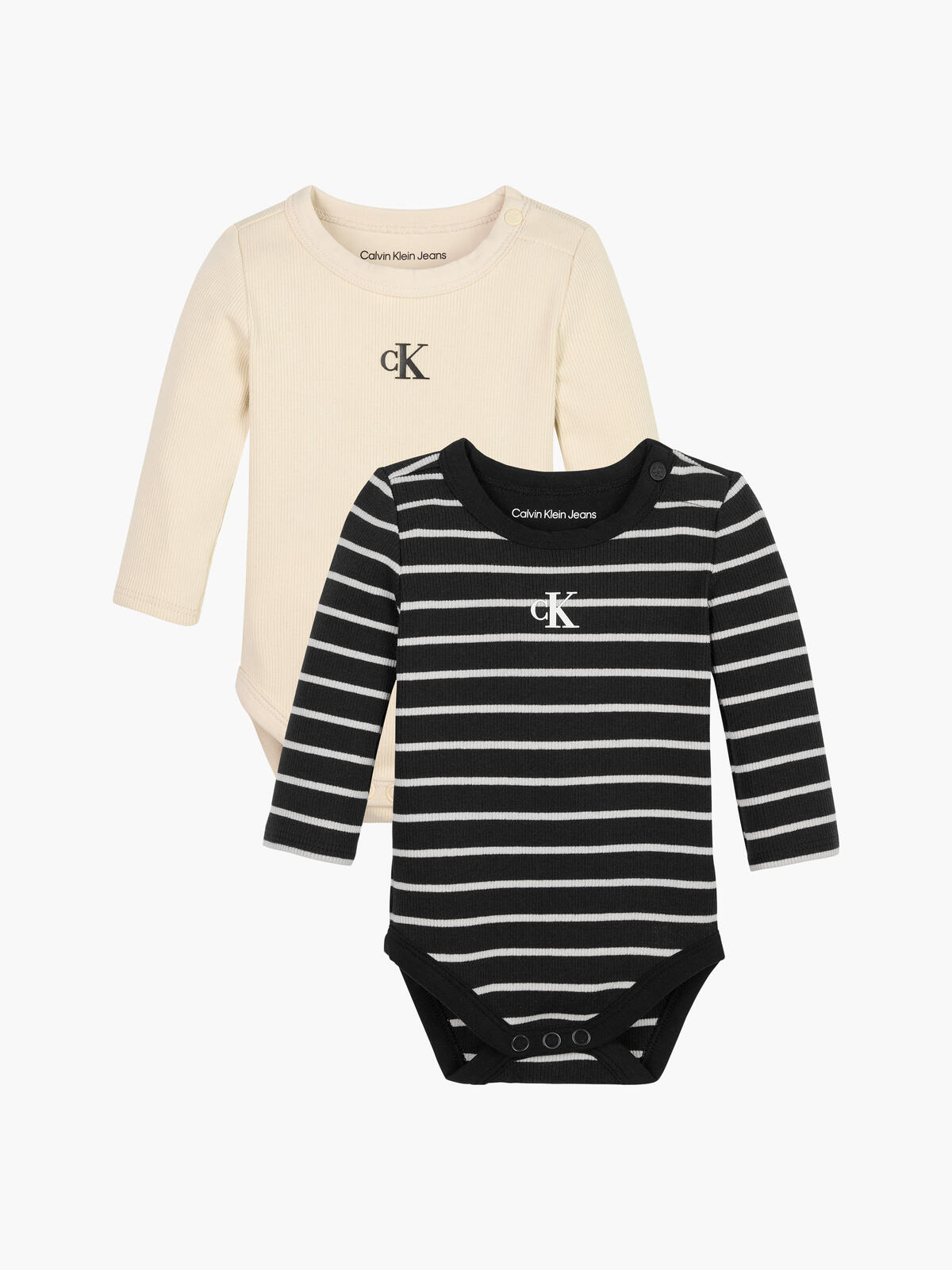 Calvin Klein RIB STRIPE LS BODY S Bebek Siyah Zıbın