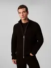 Calvin Klein LS FZ TEXTURE STITCH Siyah Erkek Fermuarlı Kazak