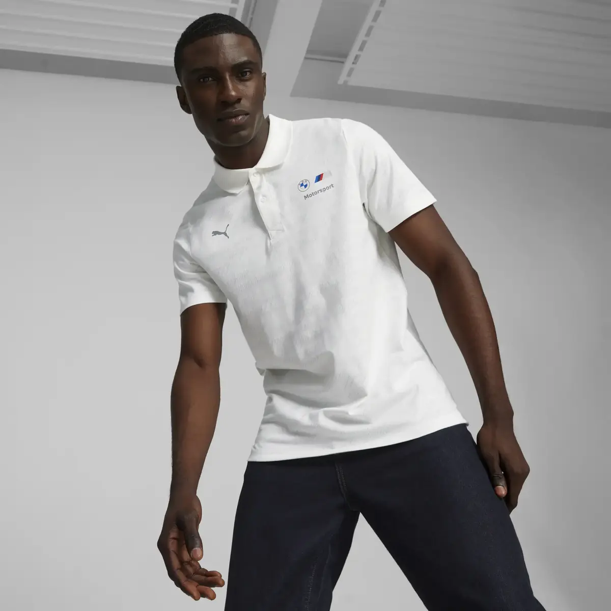 Puma BMW MMS Jacquard Polo Beyaz Erkek T-Shirt & Polo