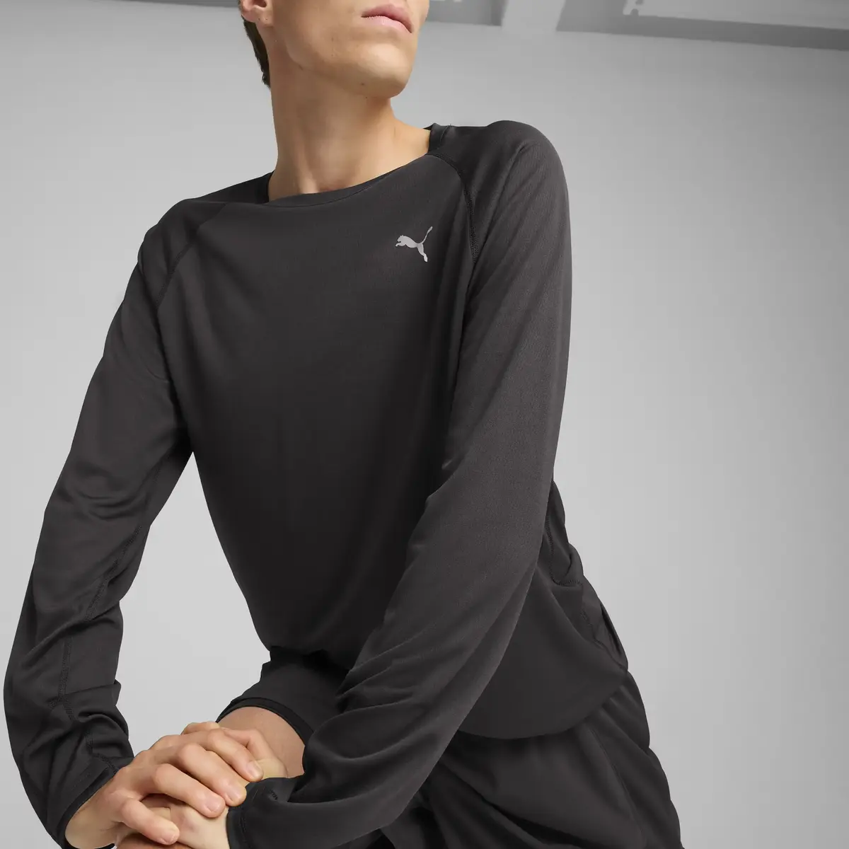 Puma M RUN VELOCITY LONG SLEEVE (POLY) Siyah Erkek Ceket