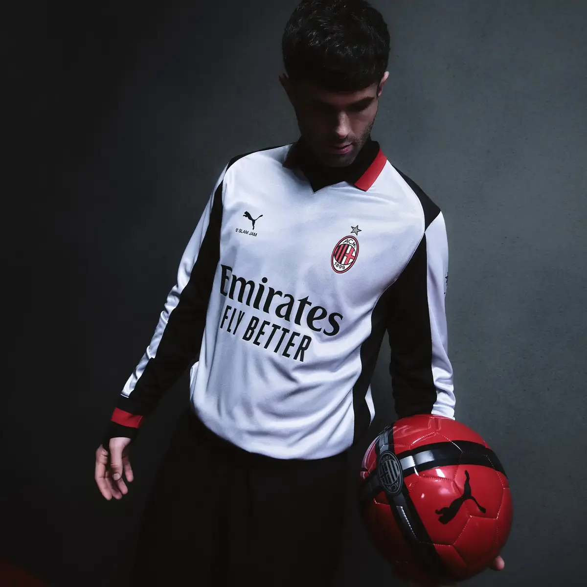 Puma ACM X Slam Jam Jersey LS Beyaz Erkek Forma