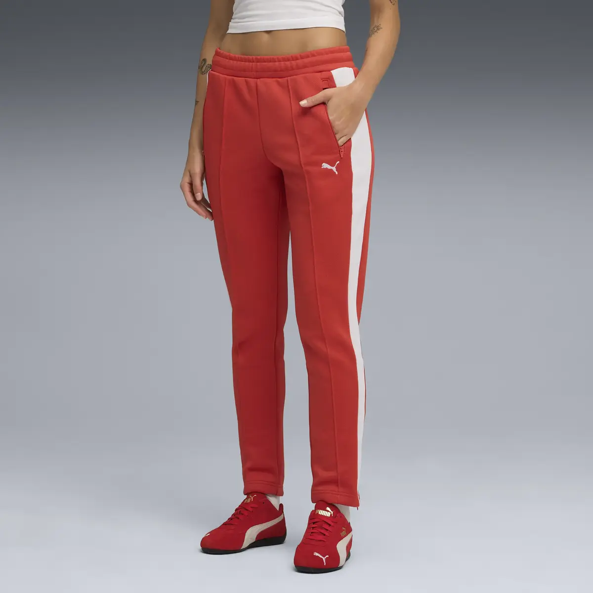 Puma T7 ALWAYS ON Slim TrackPants Kırmızı Kadın Eşofman Altı