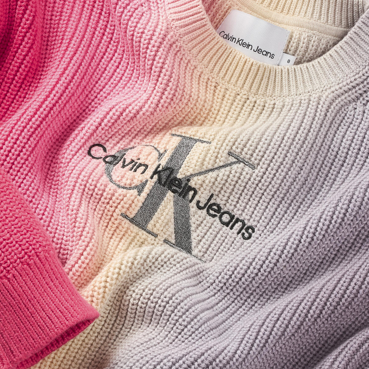 Calvin Klein MONOGRAM GRADIENT SW Kadın Pembe Kazak
