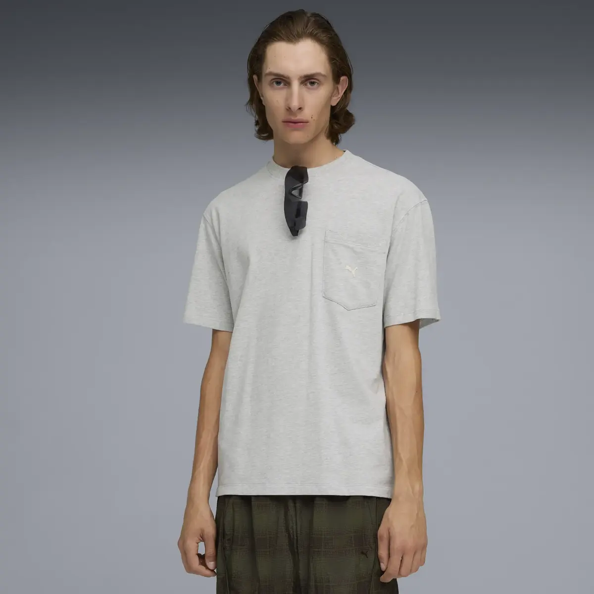 Puma SELECT Essentials Pocket Tee Açık Gri Erkek T-Shirt