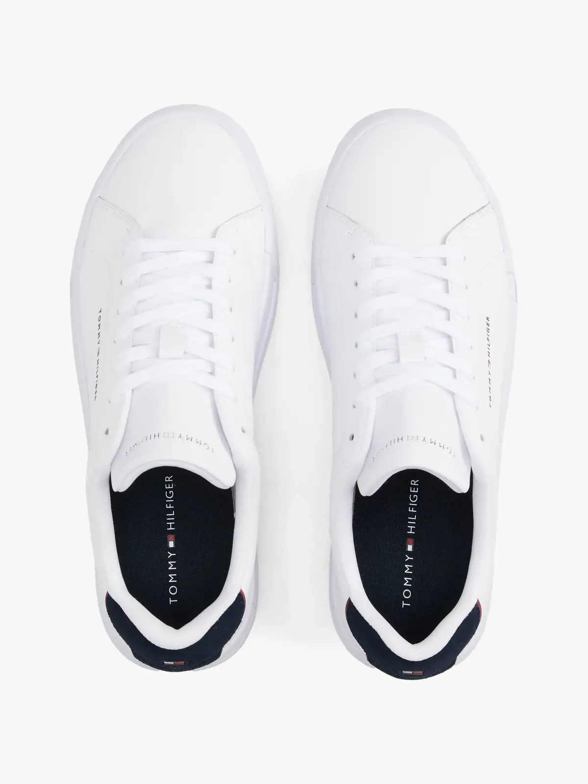 Tommy Hilfiger TH COURT LTH DETAIL, 0LD Beyaz Erkek Spor Ayakkabı & Sneaker