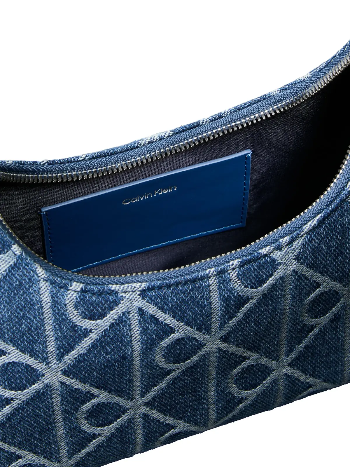 Calvin Klein EMBLEM AOP DENIM SHO Mavi Kot Kumaşı Omuz Çantası