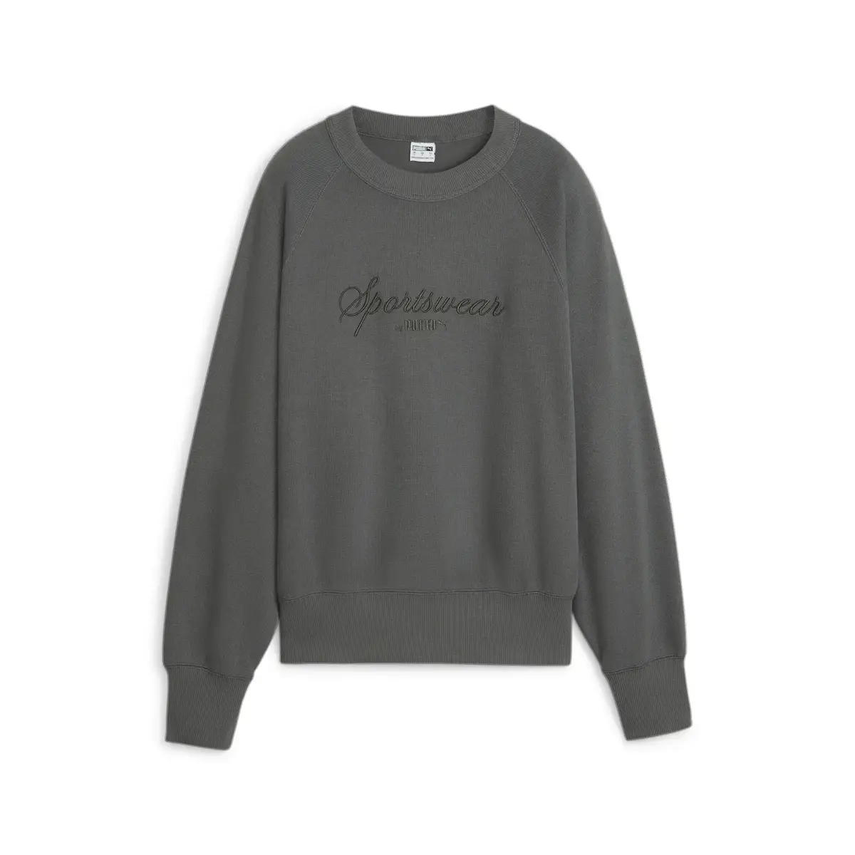 Puma CLASSICS+ Relaxed Crew Gri Kadın Sweatshirt
