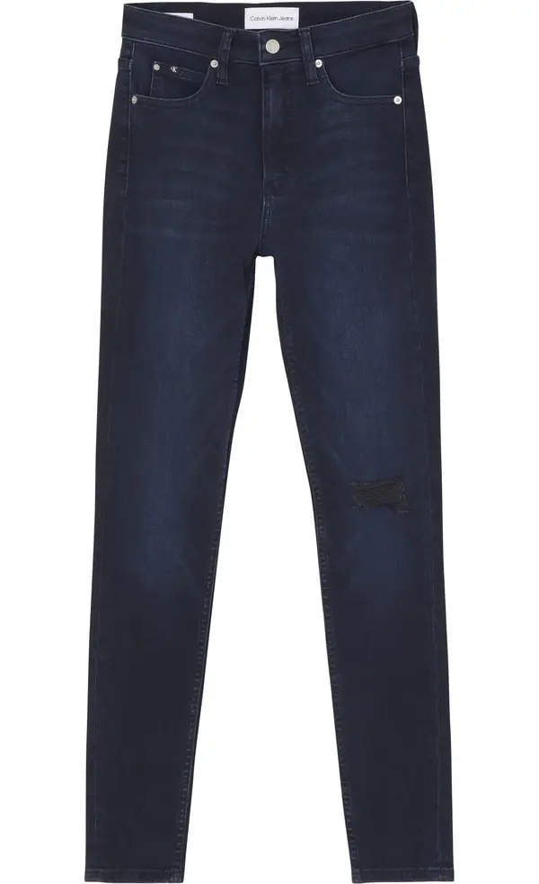 Calvin Klein HIGH RISE SUPER SKIN Kadın mavi Kot Pantolon