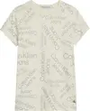 Calvin Klein STACKED LOGO AOP T-S Kadın Bej T-Shirt