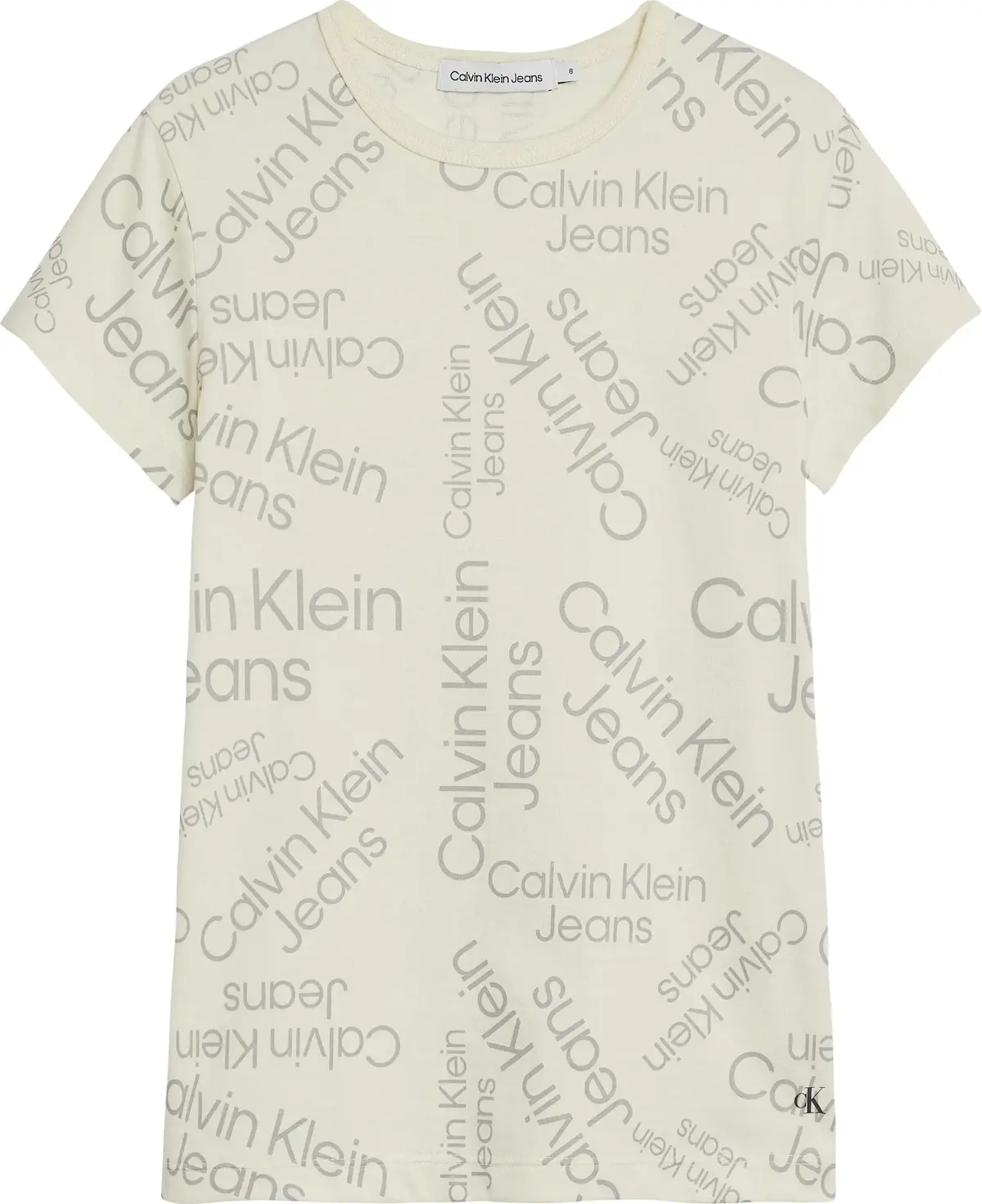 Calvin Klein STACKED LOGO AOP T-S Kadın Bej T-Shirt