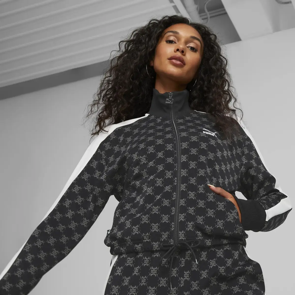 Puma T7 Aop Track Jacket Siyah Kadın Fermuarlı Sweatshirt