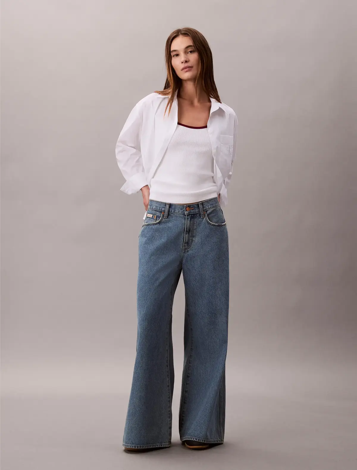 Calvin Klein CTN RIB TANK WITH Beyaz Kadın Atlet