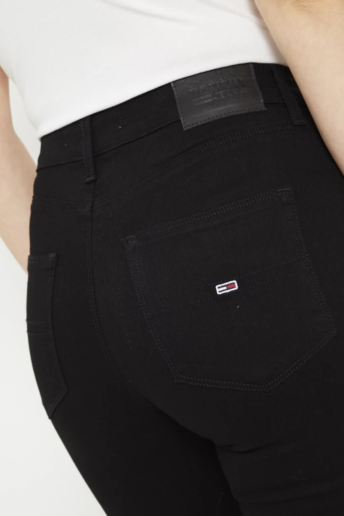 Tommy Hilfiger SYLVIA HR SUPER SKNY, 1BZ Siyah Kadın Kot Pantolon
