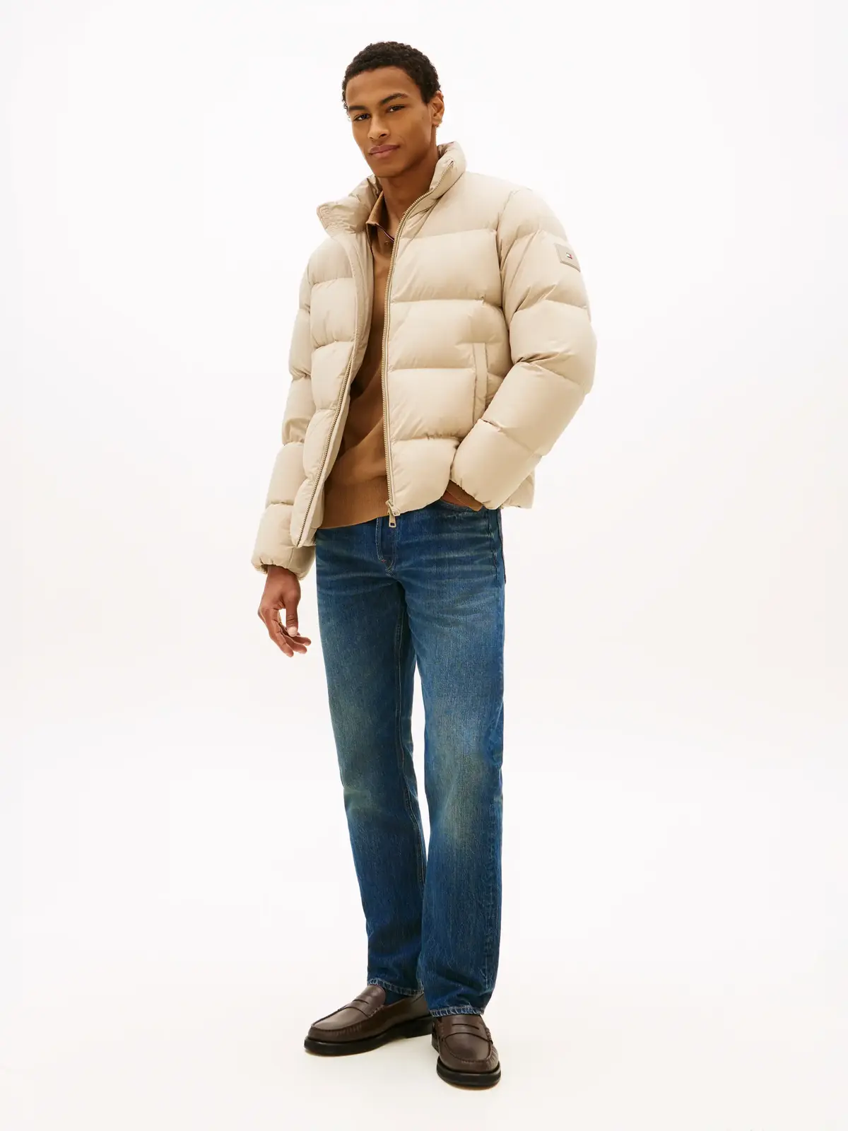 Tommy Hilfiger DOWN STAND PUFFER JK, RBT Bej Erkek Mont
