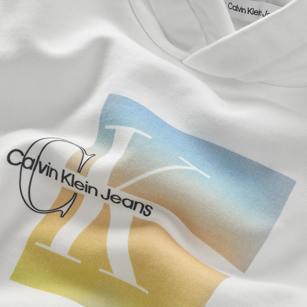 Calvin Klein SUMMER GRADIENT GRAP Kadın Beyaz Hoodie