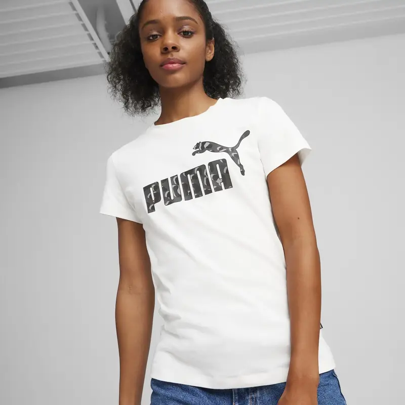 Puma ESS+ ANIMAL Graphic Tee Beyaz Kadın Tişört