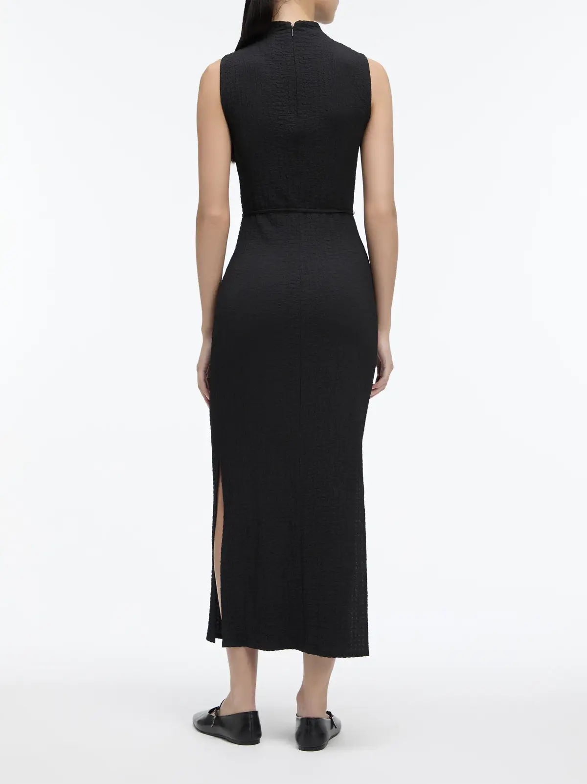 Calvin Klein CRINKLE JERSEY ANKLE, BEH Siyah Kadın Elbise-Etek