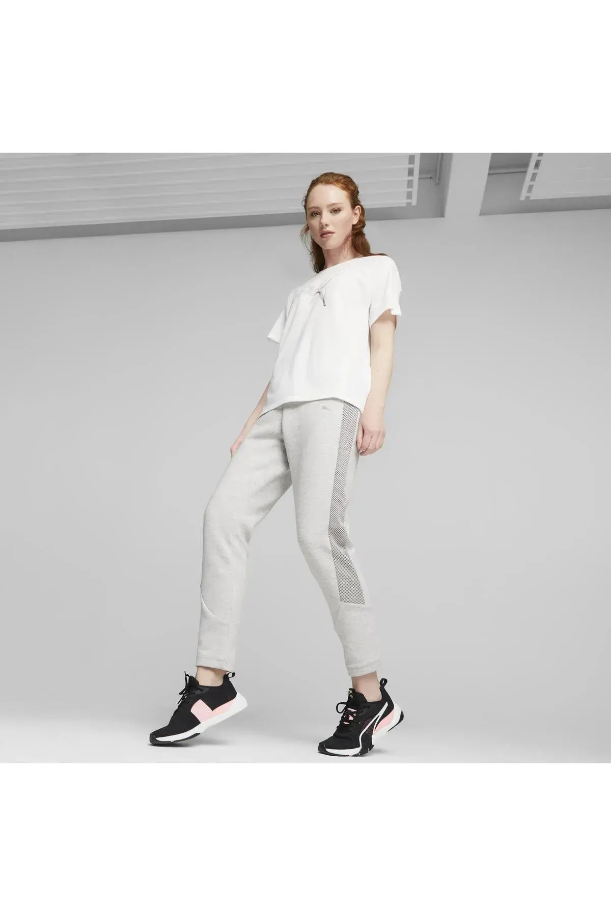 Puma EVOSTRIPE High-Waist Pants Açık Gri Kadın Eşofman Altı