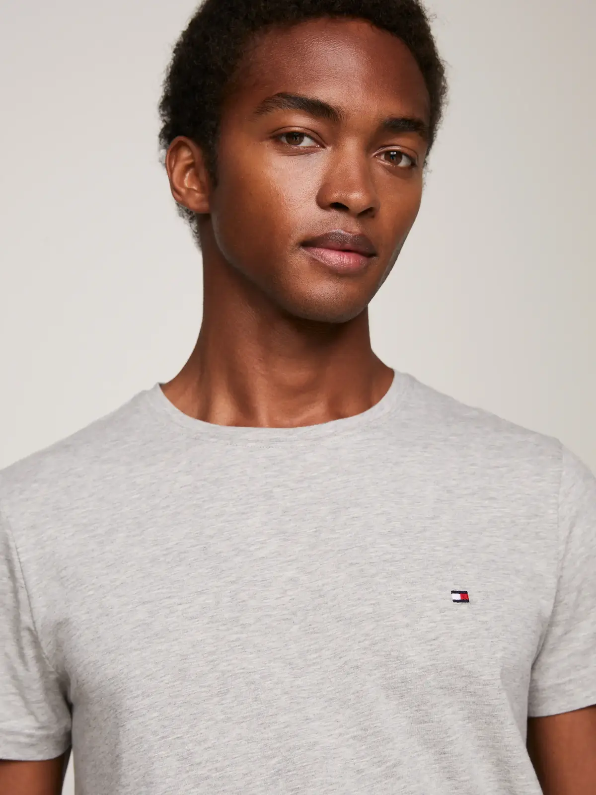 Tommy Hilfiger CORE STRETCH SLIM C- Erkek Gri T-Shirt