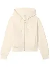 Calvin Klein LS MONOGRAM TERRY CR Krem Kadın Fermuarlı Kapüşonlu Sweatshirt