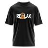 24-7 Just Relax Siyah Baskılı Erkek T-shirt