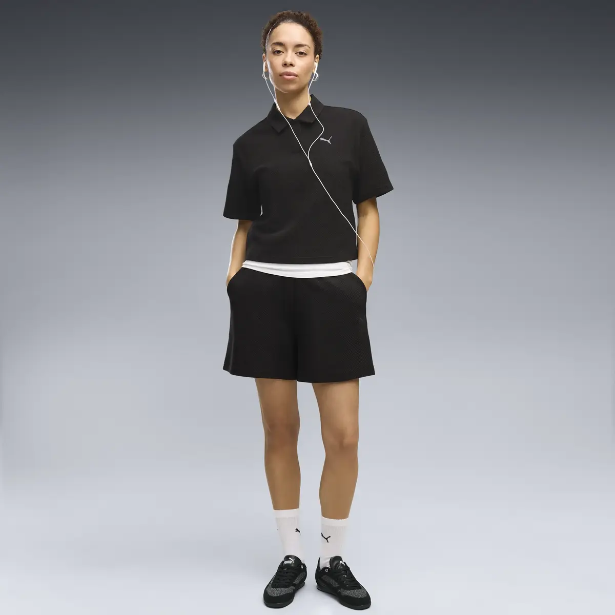 PUMA PUMA CLASS Polo Tee Siyah Kadın T-Shirt